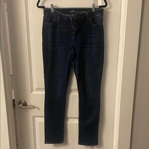New York & Company Women's Petite High Rise Dark Blue Jeans